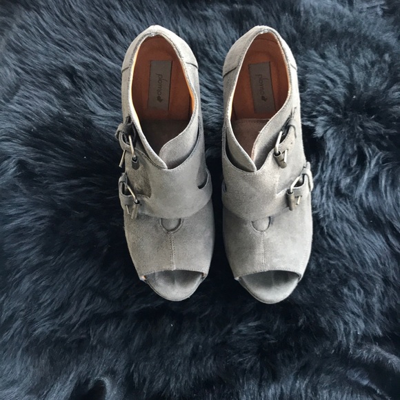 Plomo Suede Platform Peep-toes - Picture 2 of 5